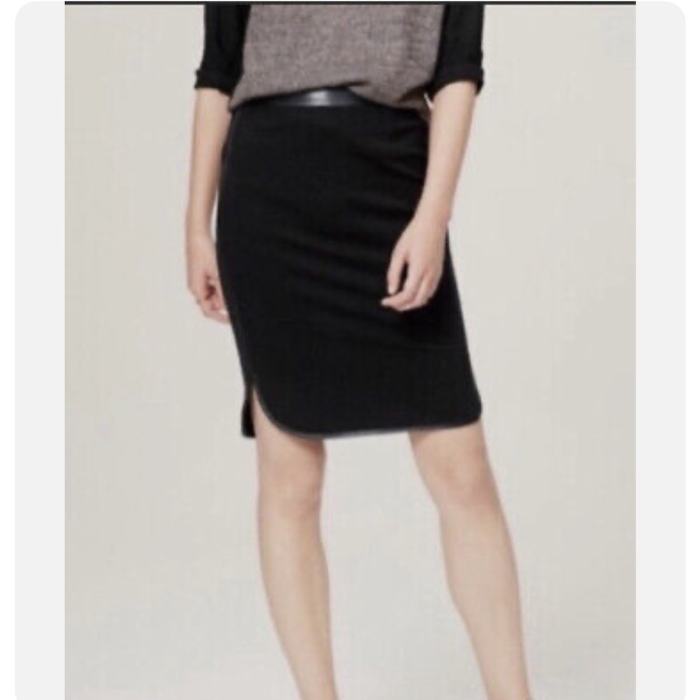 LOFT pencil skirt with faux leather trim